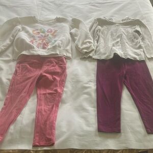 Girls' Colorful Sweatshirt and Leggings Set